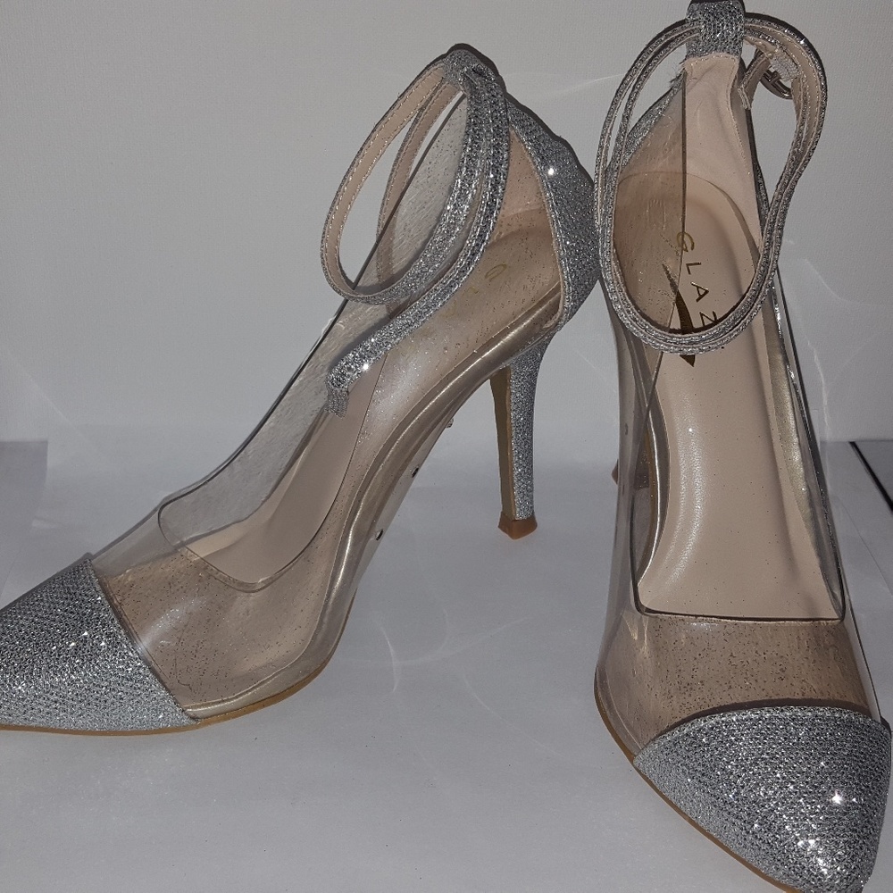 Glitter see through heels.